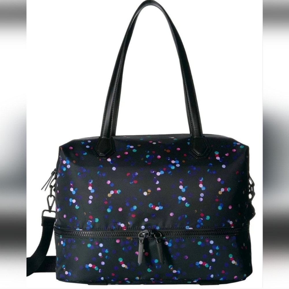 Mondani Black Confetti Travel Bag with Shoulder Strap